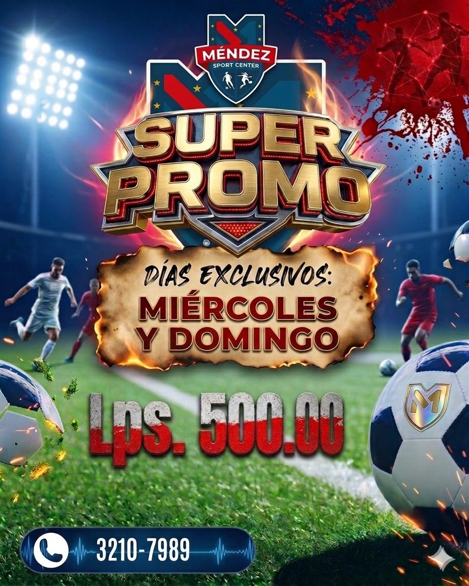 Súper Promo Lunes y Miércoles — Lps. 500.00 la hora en Méndez Sport Center